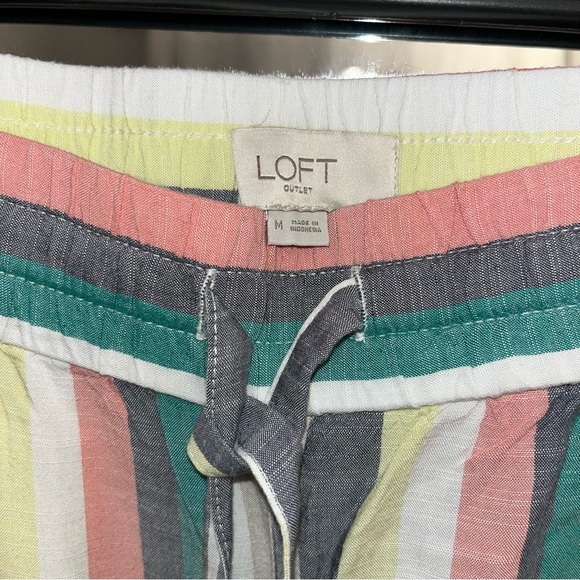 ANN TAYLOR LOFT EMORY HIGH RISE WIDE LEG CROPPED STRIPED PANTS - Picture 8 of 8